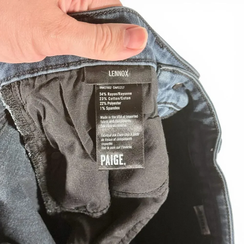 PAIGE Men's 29 Lennox Skinny Stretch Jeans Rowan Coated Dusty Blue m653734